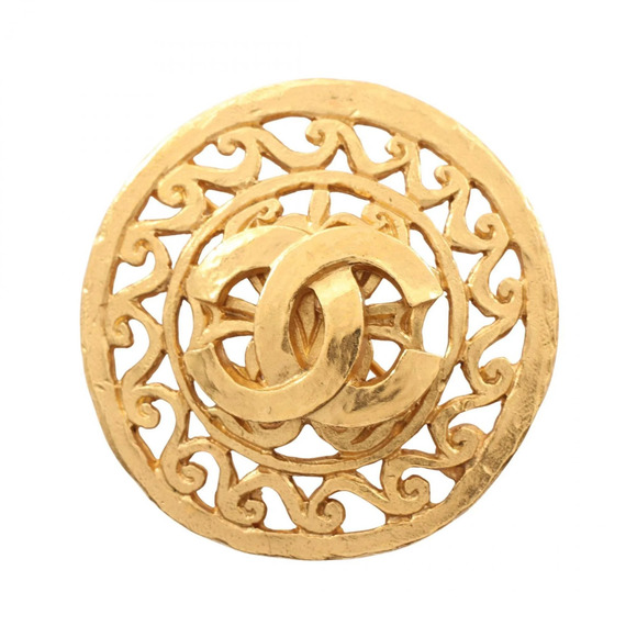 CHANEL Gold Logo Brooch main image 1